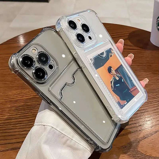 iPhone Transparent Card Slot Bag Holder Case